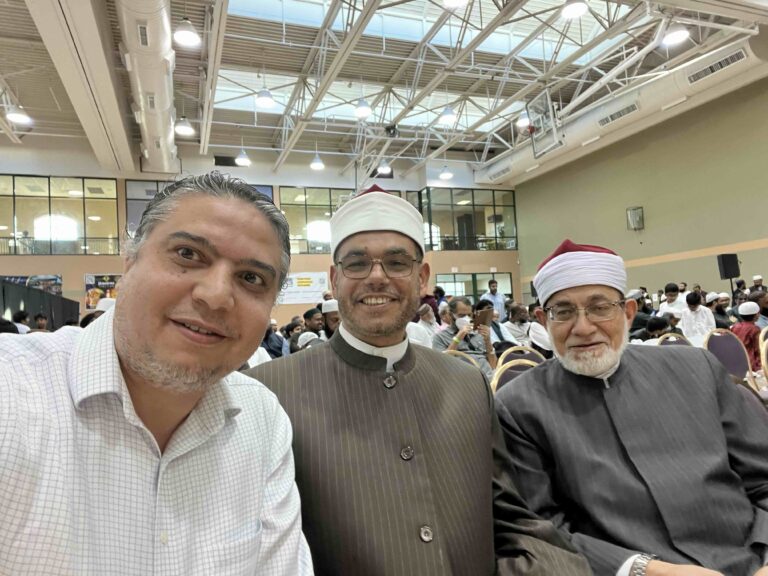 Sheikh Al-Maasrawi and Sheikh Al-Sabbagh visiting the Islamic Center of Irving for Quran graduation ceremony with Alkuttab team.